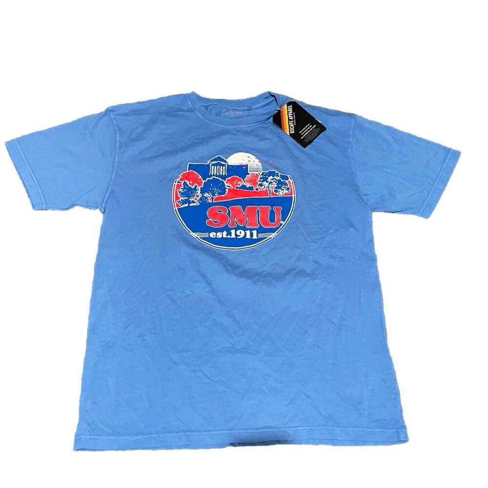 New SMU Mustang Blue T shirt mens short sleeve top Uscape Apparel